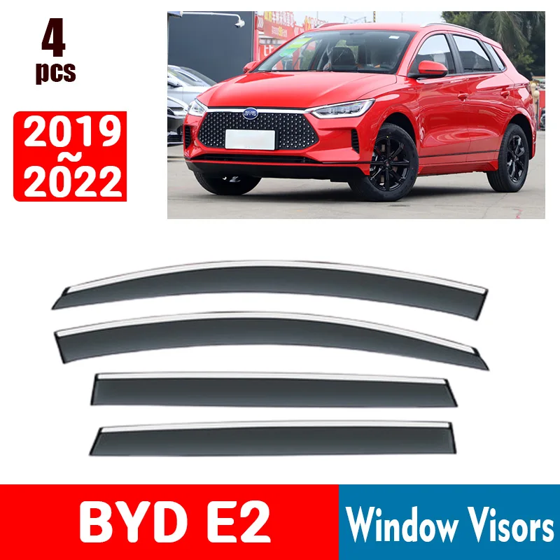 FOR BYD E2 2019-2022 Window Visors Rain Guard Windows Rain Cover Deflector Awning Shield Vent Guard Shade Cover Trim Accessories