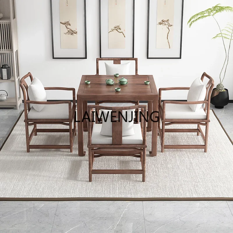 HLZ new Chinese square dining and chair combination eight immortals table solid wood square chess and card table