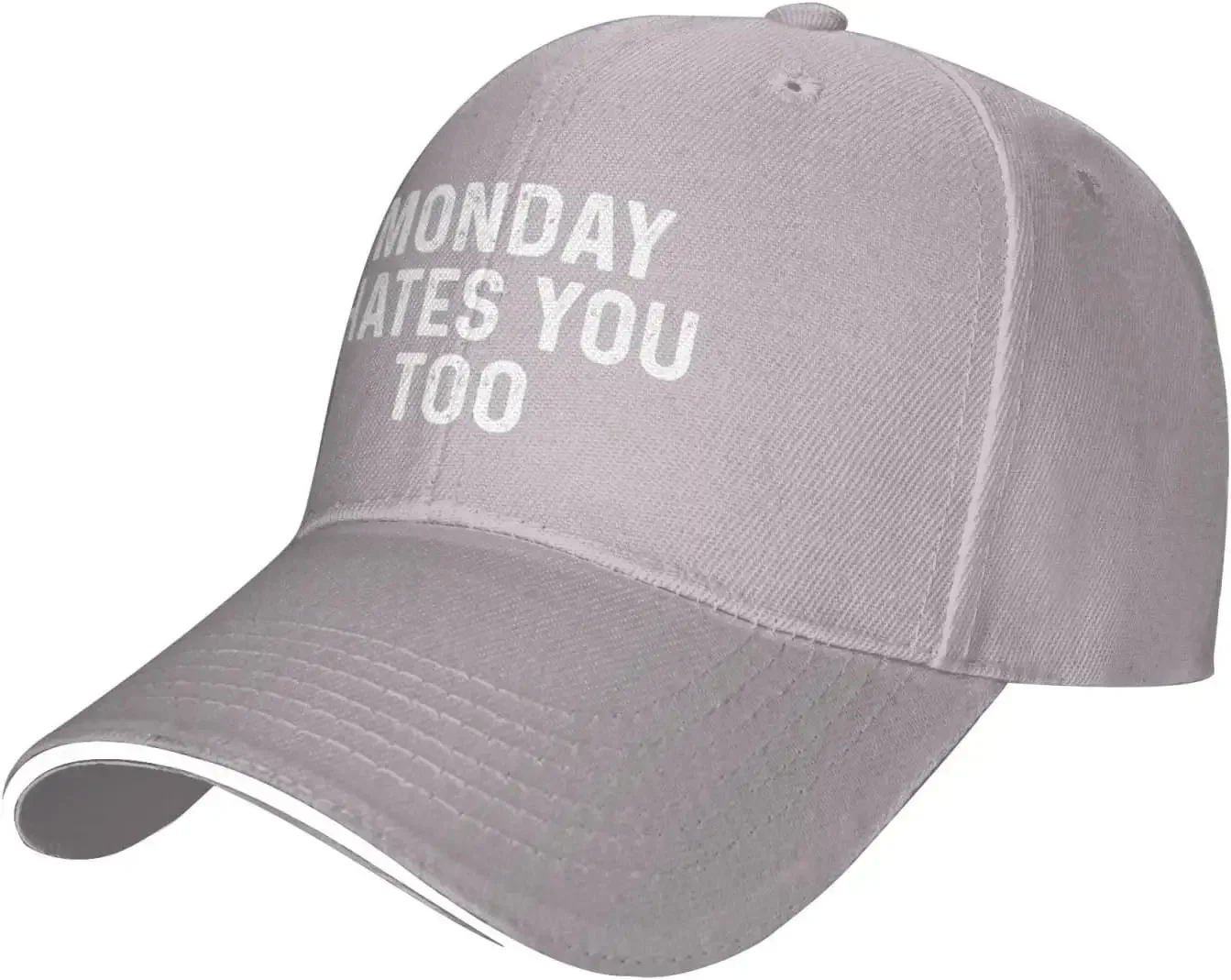 Monday Hates You Too Hat Men Dad Hat with Design Hats