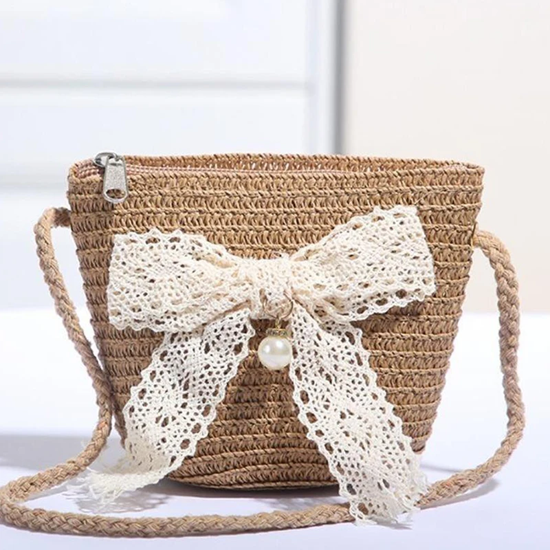 

Grass Woven Bag Stylish White Versatile Beach Single Shoulder Diagonal Crossing