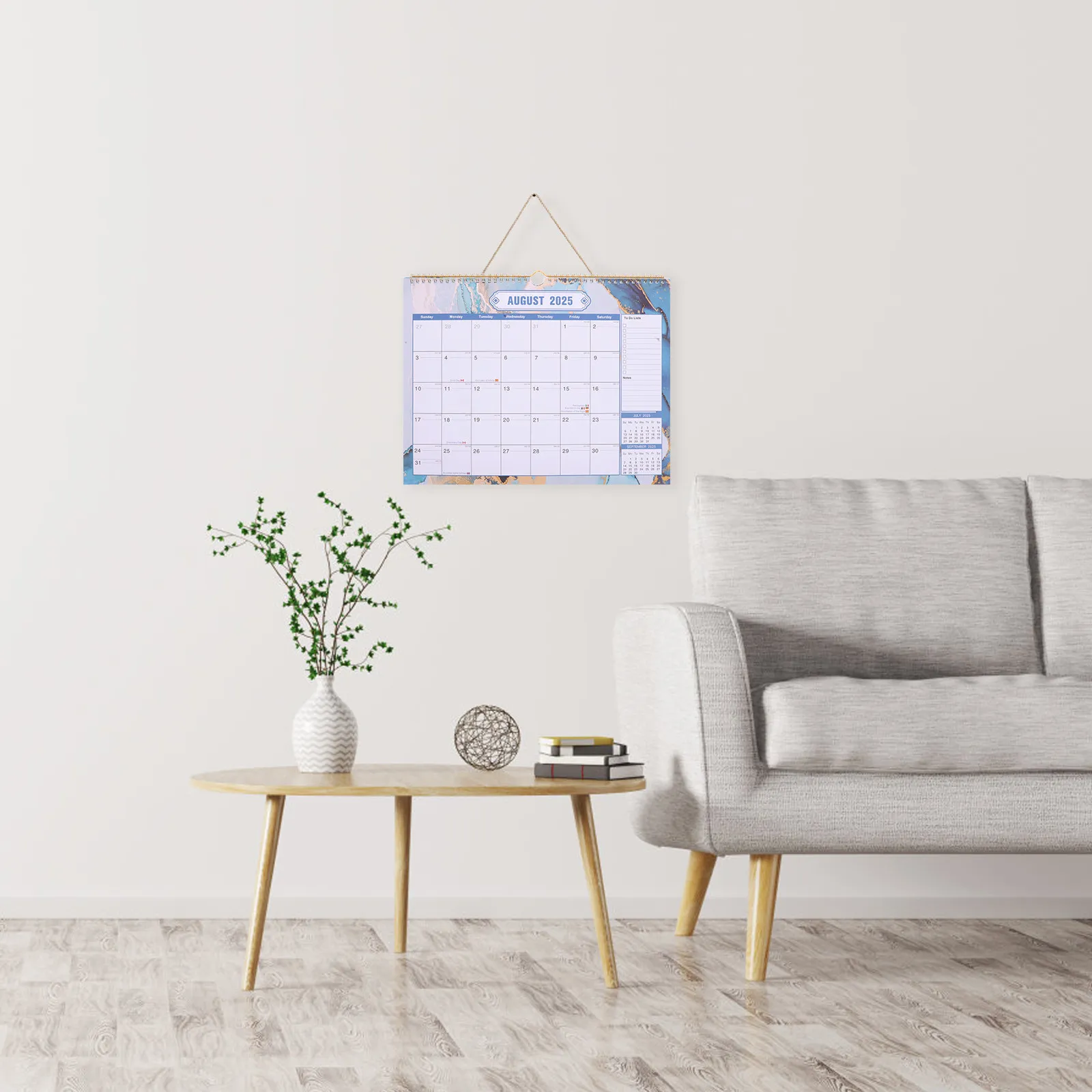 

Большой английский настенный календарь на 2025-2026 годы (июль-декабрь), на спирали, легко крепится, инструмент для планирования на весь год, маленький настенный календарь