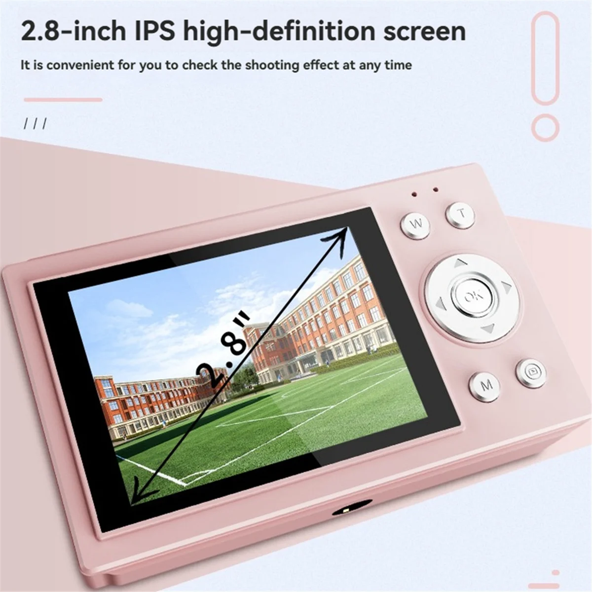 كاميرا رقمية 2025+4K CCD بدقة 64 ميجابكسل و16X تكبير رقمي واي فاي كاميرا فيديو رقمية مع شاشة 2.8 بوصة وبطاقة SD سعة 64 جيجابايت باللون الأخضر