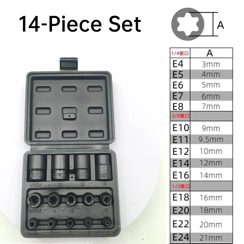 For Tesla Battery Pack Screw Removal External Torx Plus Socket Set 5 and 6 Point Socket EP4, EP5 - EP32 1/2'' 3/8'' 1/4'' Tool view 6