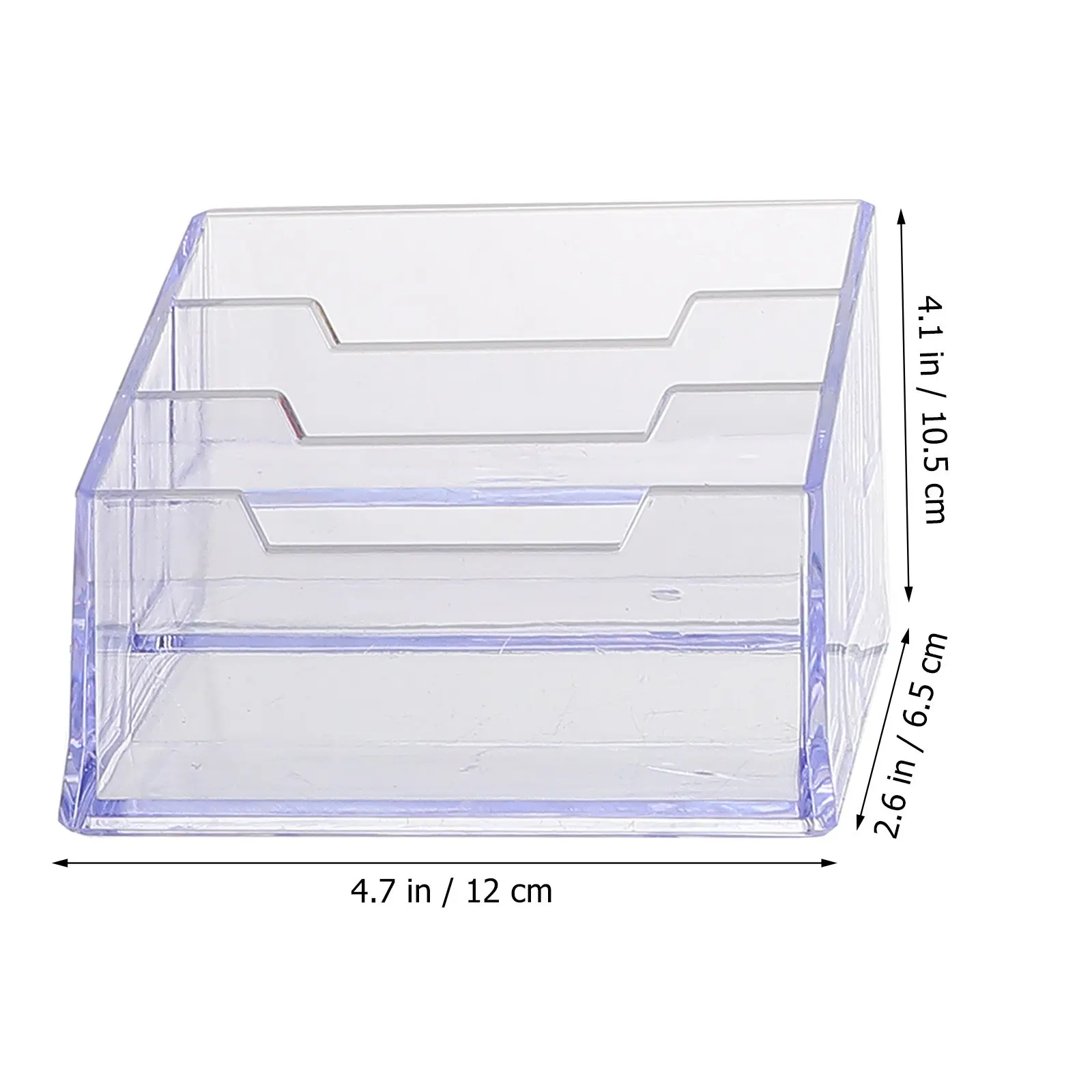 Business Card Holder 3 Pack Clear Plastic Desktop Stand Storage Organizer for Office Desk Display Supplies