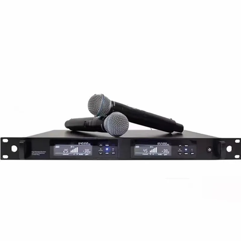 True Diversity QLX-24D UHF Dual Channel Wireless Handheld Lavalier Headset Microphone Stage Performance Professional Cordless