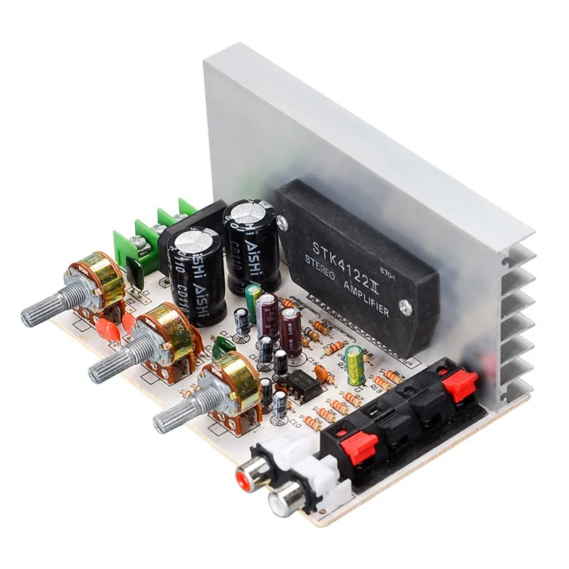 

DX-0408 50W+50W 2.0 Channel Subwoofer Amplifier Board High Power Volume Potentiometer Thick Film Series Stereo Amplifier