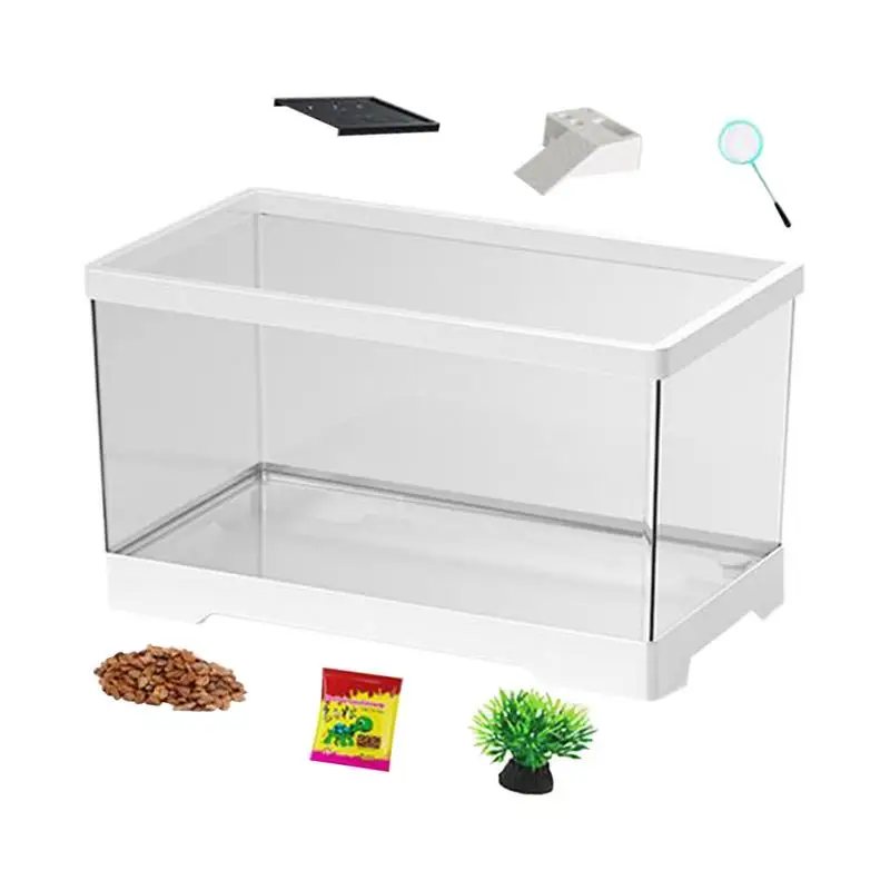 

Turtle Tank Kit Turtle Habitat Bottom Drainage Aquarium Terrarium for Tortoise Hermit Fish Amphibians Snake Gecko Chameleon Frog
