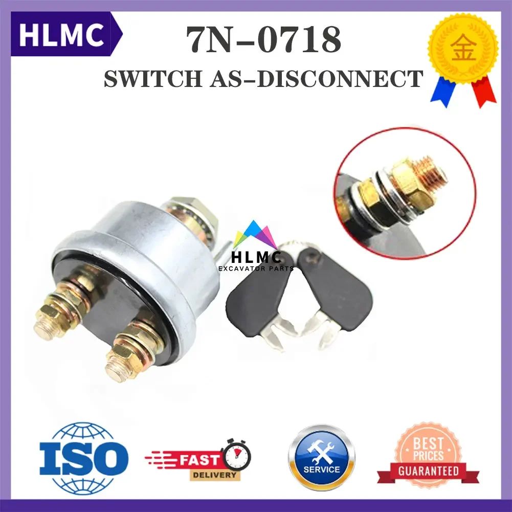 2 Lines 7N0718 Master Power Key Disconnect Ignition Switch 7N-0718  950K 936E 966G 415F2 824G PM825 E315C 320C 320D2 321C 325C