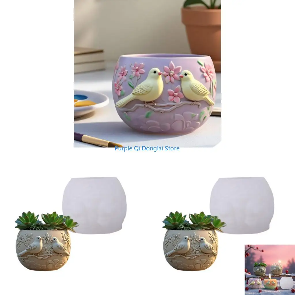 L21E Birds Silicone Jewelry Mold for Handmade Resin Crafts and Succulents Displays