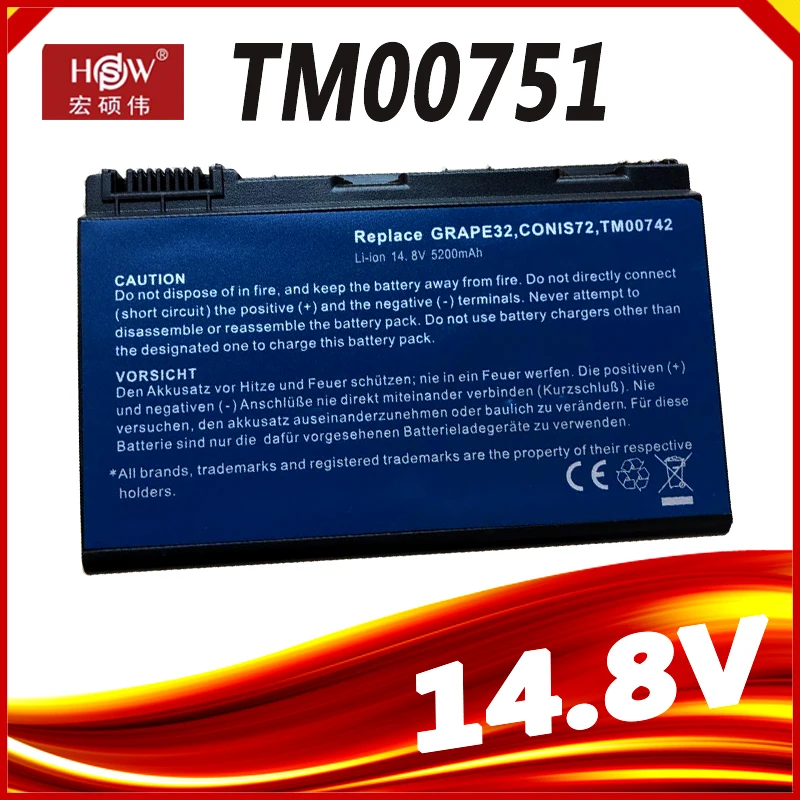 

14.8V TM00741 TM00742 TM00751 Laptop Battery For Acer Extensa 5210 5220 5620G 5620Z 5710 5720G 7720 7720G 5310