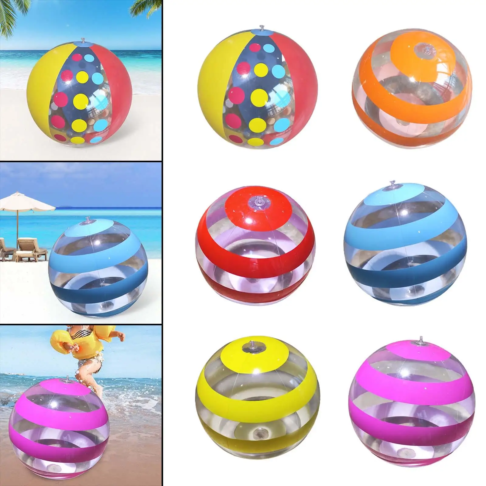 Beach Ball Leakproof Pool Water Games Toys PVC 15.75'' Summer Water Games Blow