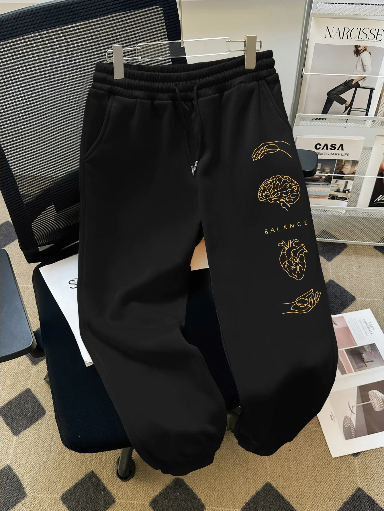 Men's Sweatpants, Drawstring Joggers, Deform‑Resistant Fabric, Daily Commute Casual Sports Trousers S-3XL