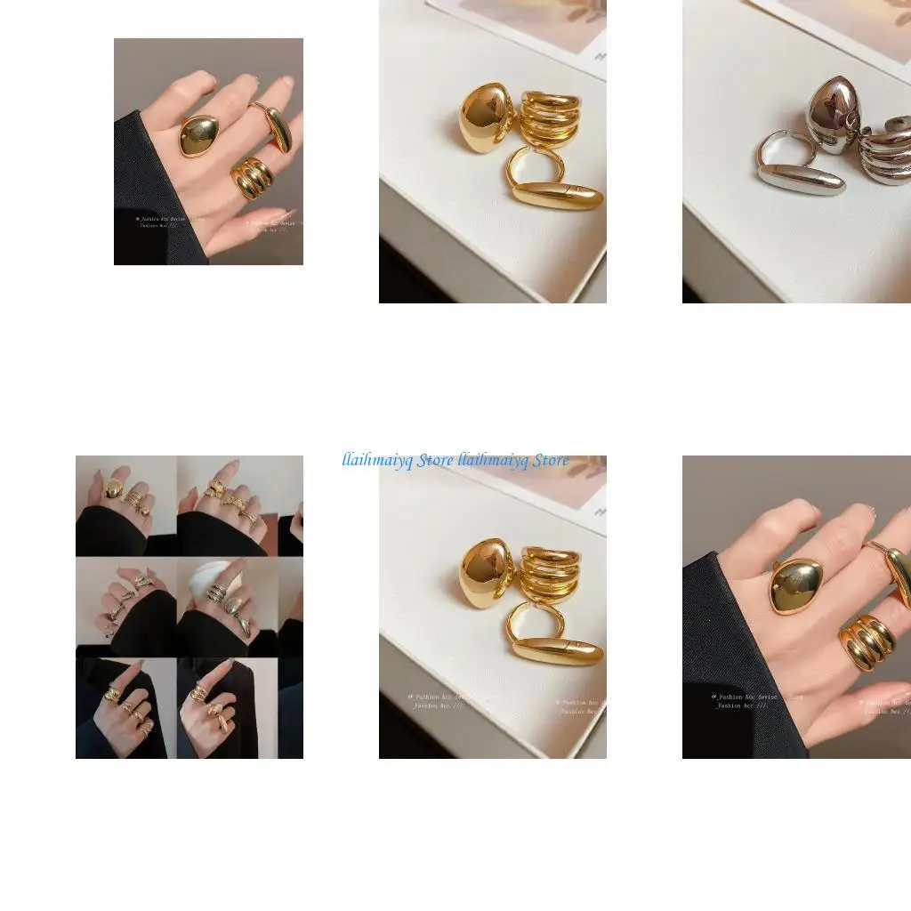 573B 3 صغار حلقات أنيقة خواتم قابلة للتعديل خواتم الزفاف