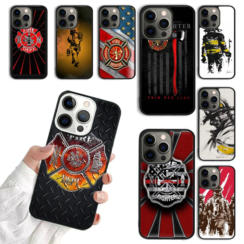 Firefighter Heroes Fireman Phone Case For iPhone 16 15 14 plus 11 12 13 Pro  XR XS Max coque Cover Shell