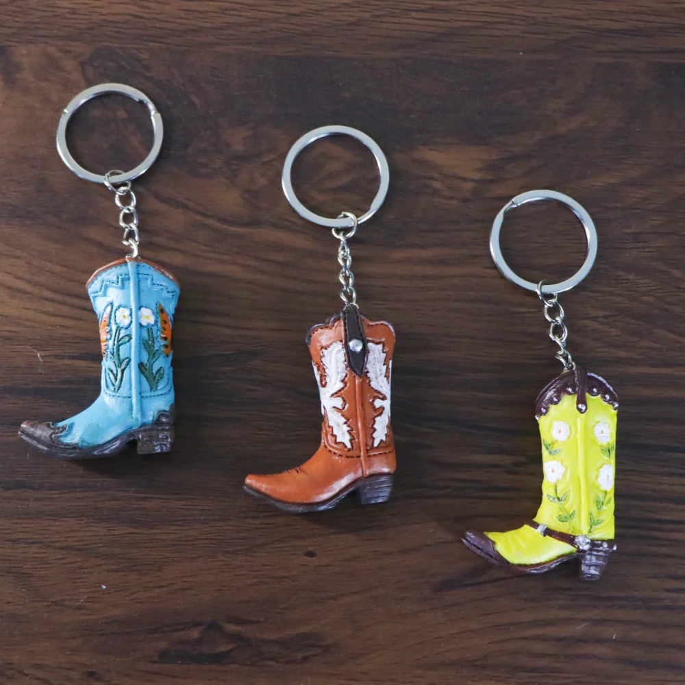 American Specialty and Themed Home Decor 3D Mini Cowboy Boot Pendant Living Room Wall Hang Decoration Bag Body Kit Key Chain