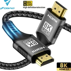 FDBRO 8K HDMI 2.1 Cavo 8K@60Hz 4K@120Hz 48Gbps EARC ARC HDCP HDR ad altissima velocità per cavo video RTX PC portatile Proiettore TV HD