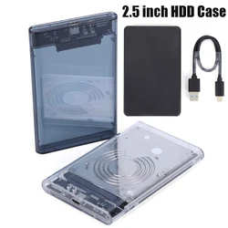 2.5 inch HDD Case SATA To USB3.1 Hard Drive Enclosure 10Gbps 8TB SSD Box USB3.0 To Type-C Transparent Hard Drive Case for Laptop