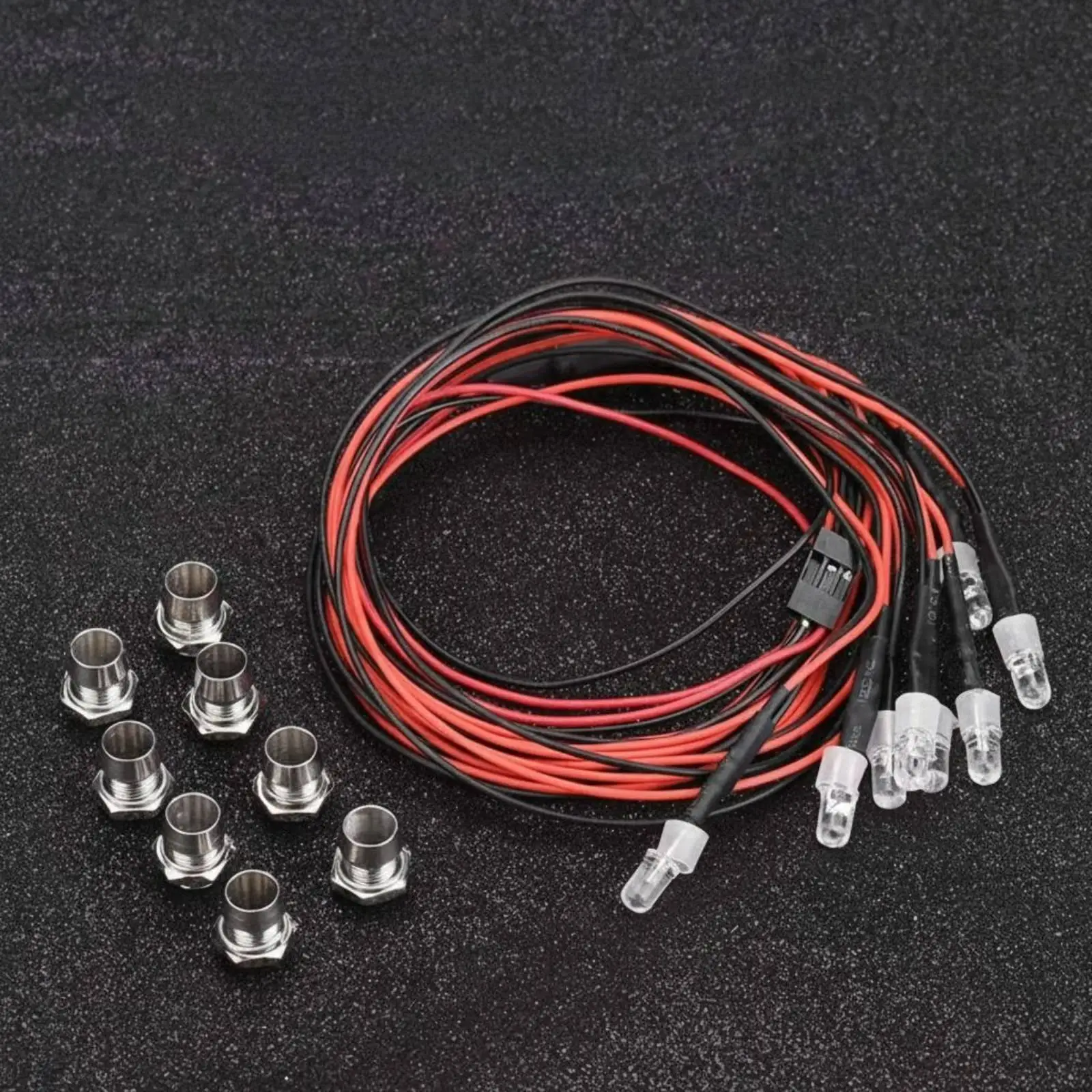 Vehicle Headlight LED Kit 4 Lights Bright Front White Rear Red for RC Model Car Shells Universal