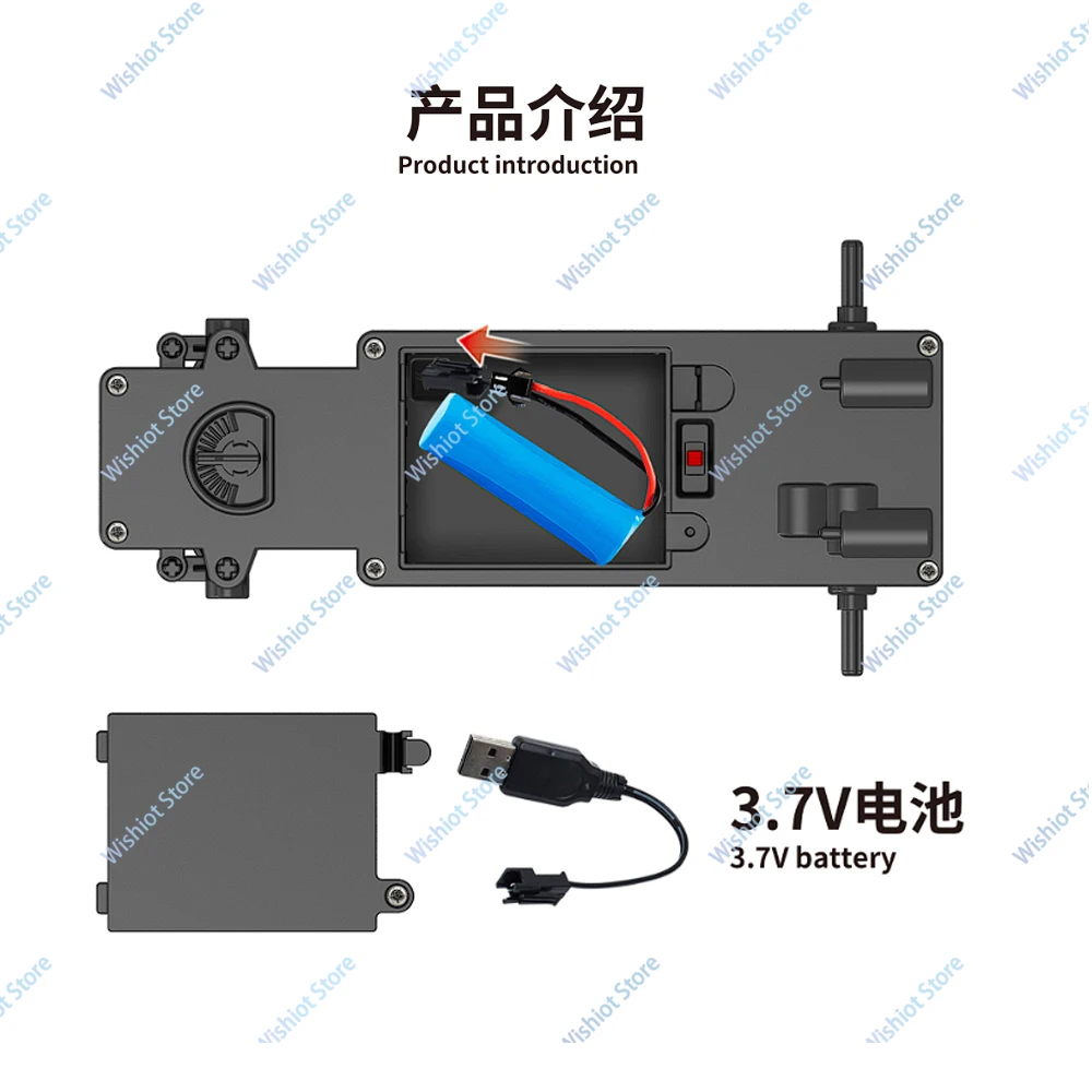 Bloques de construcción 2,4G RC Kit de Chasis de coche de Control remoto 3,7 V batería de carga Motor de potencia para MOC RC coche juguetes de montaje regalo para niños
