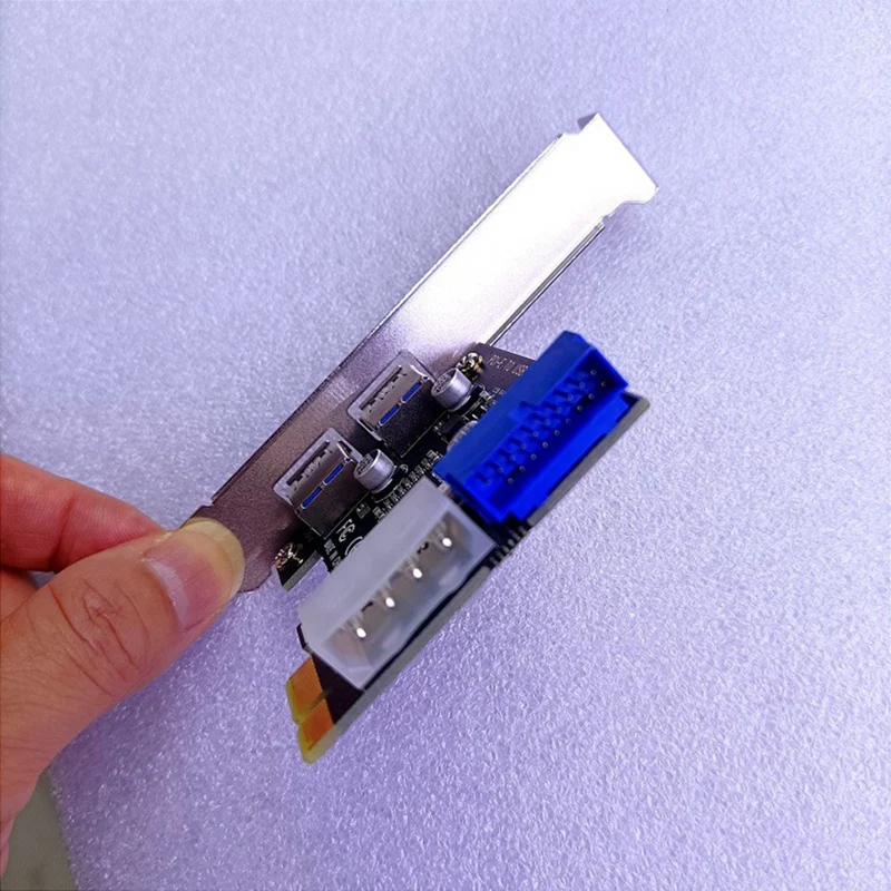 USB 3.0 pci-e Adapter karty rozszerzeń 2 portowe złącze USB 3.0 wewnętrzne 19Pin karta Pci-E nagłówek 4Pin Ide