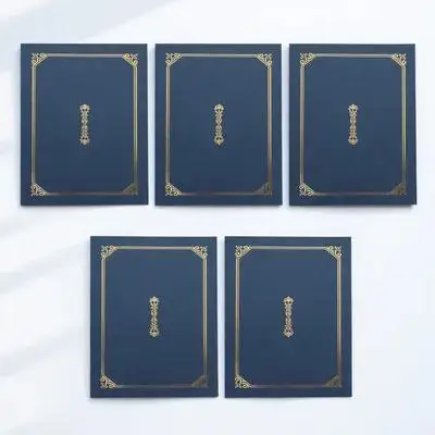 

5 pcs Gold Stamping Certificate Holders A4 Document Protective Covers Elegant Paper Diploma Frames Award Display Shells For Home
