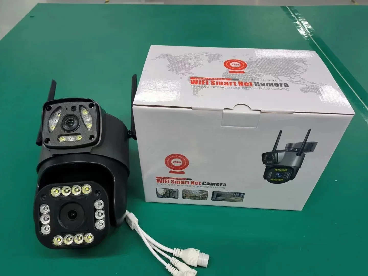 8MP outdoor waterproof dual-lens camera V380 for home use