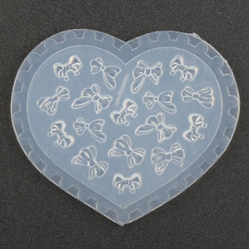 HX6F Silicone Carving Mold 3D for Butterfly Heart Bows Stamping Stencils