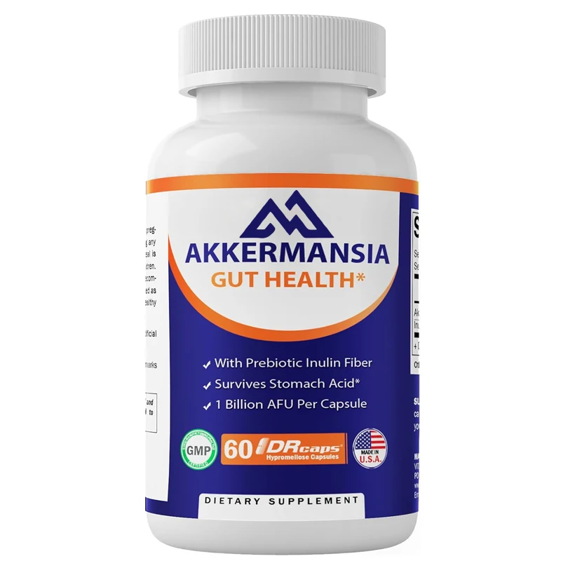 Vitamin Akkermansia Muciniphola for intestinal health -60 DR capsules (delayed release) - made from prebiotic inulin fiber