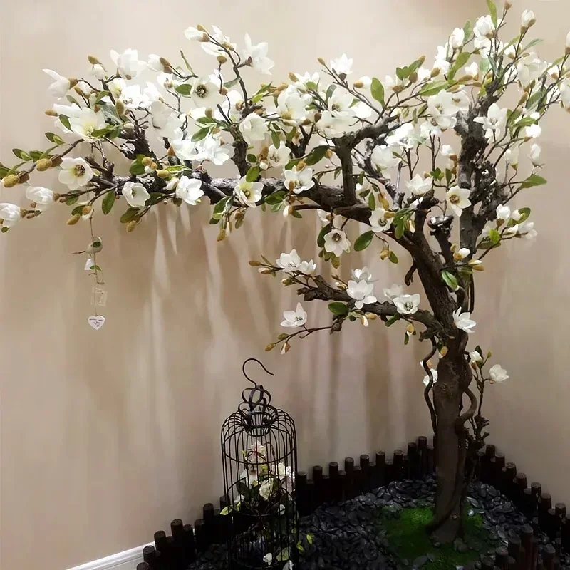 Simulation Magnolia Wishing Tree Large Fake Trees Hotel Lobby Living Room Showcase Decoration Floristry Furnishings Soft Indoor