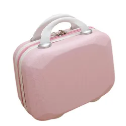 Korean Version 14 Inch Mini Suitcase Diamond Cute Cosmetic Case Storage Box Travel Cosmetic Bag 33X22X15CM