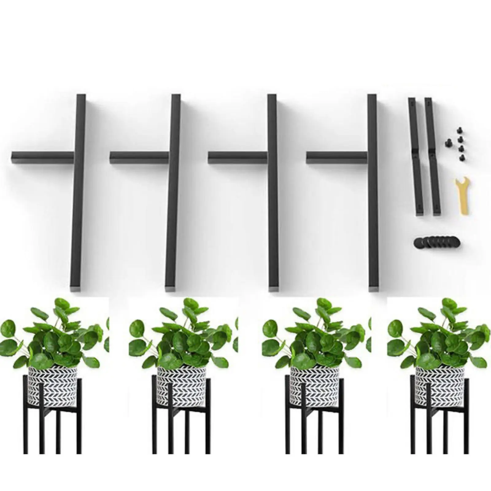 Adjustable Plant Stand Flower Pot Holder Flower Potted Display Rack Garden Patio