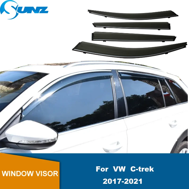 

Car Window Deflectors For VW C-trek 2017 2018 2019 2020 2021 Window Visors Wind Deflector Sun Guard Rain Vent Cover SUNZ