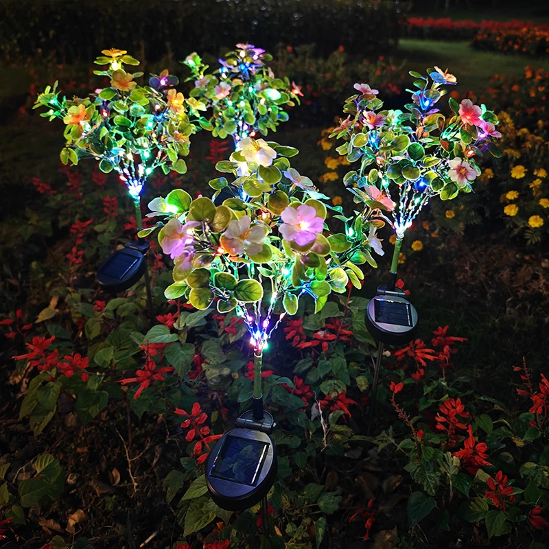 Colorful 7-Head Solar Wild Flower Lantern Garden Courtyard Decoration 42LED Ground Insertion Atmosphere Light Simulation Flower