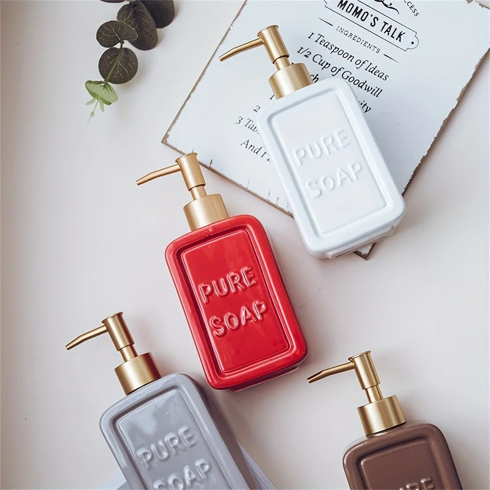 1 szt. Ceramiczna butelka na środek dezynfekujący do rąk, szampon i żel pod prysznic do klubu hotelowego, butelka dozująca środek dezynfekujący (475 ml)