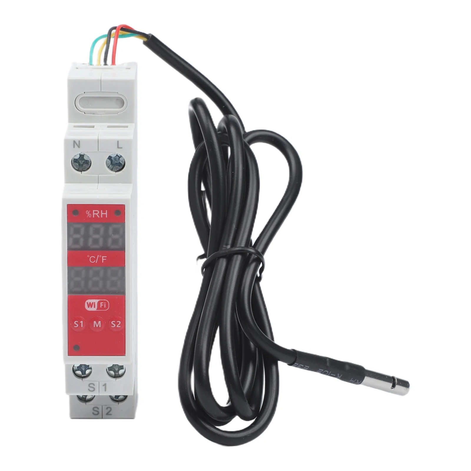 Digital Thermostat with Probe Sensor for DIN Rail and Remote App Control Supporting Scheduling and Environmental Alerts