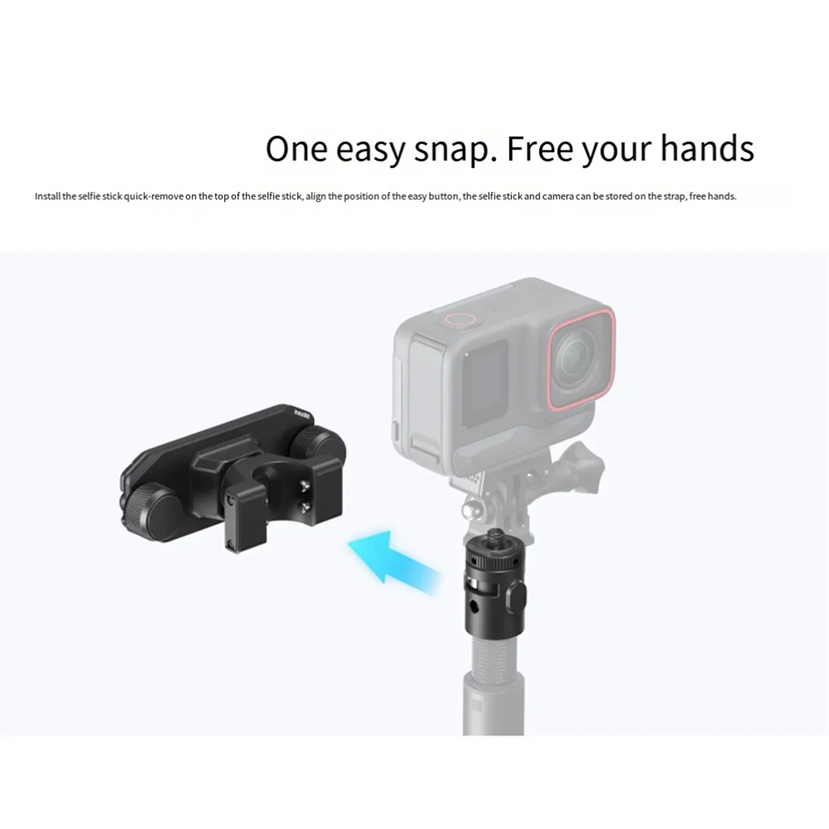 Selfie Stick Quick Release Mount for Shadowstone Insta360 Selfie Stick Mount for X4/Ace Pro Ace GO 3 X3/ RS images - 6