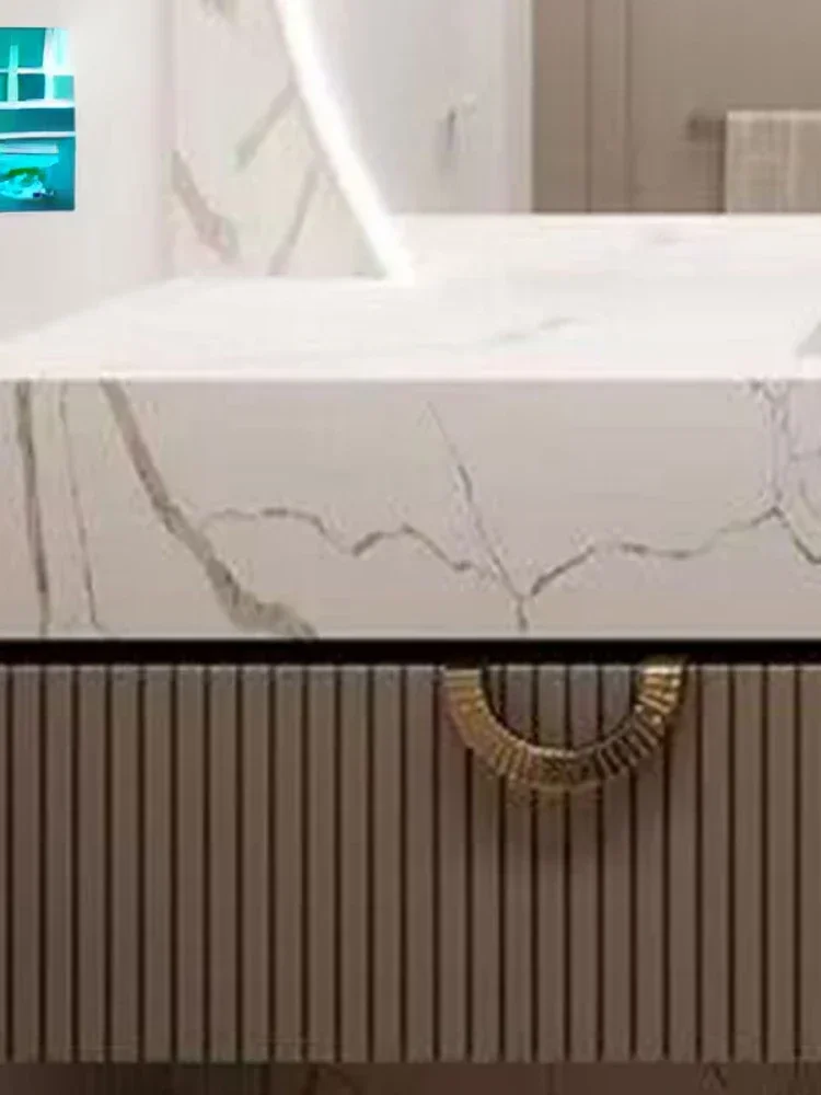 Stone Plate Bathroom Customized Floor-Type Wash Table Basin Cream Style Wash Face Pool