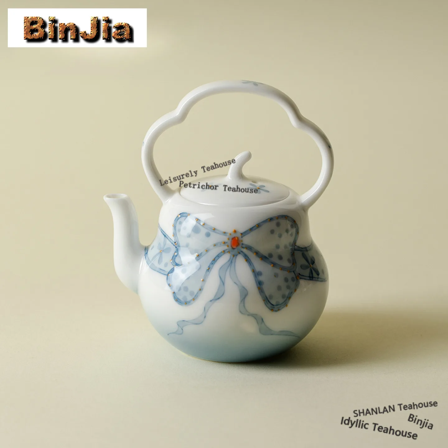 

180 мл ручная роспись с подъемной ручкой и бантом, чайник, креативный чайник для заварки чая, чайник с шариковым отверстием, китайский чайный ча, подарок