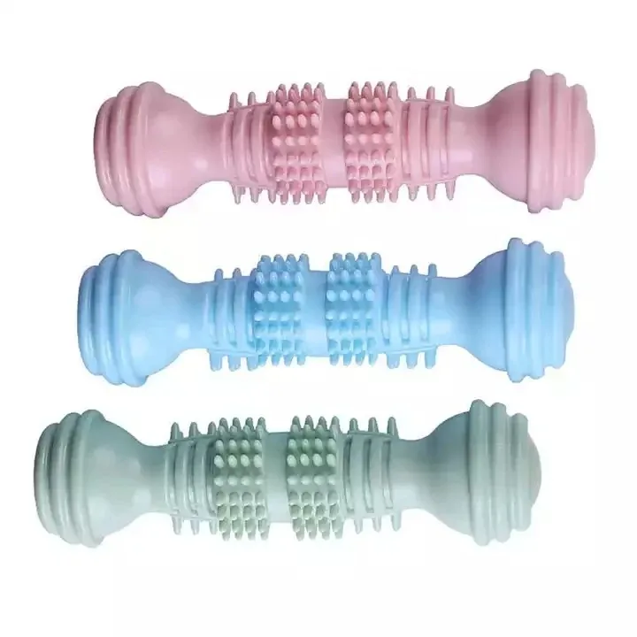 

Manufacturer Wholesale Pet Chewing Toys Dumbbell Dog Bite Toys Teeth Grinding Stick Training Interactive Dog Toothbrush Toys