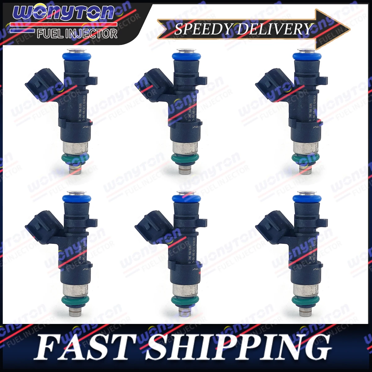 Wonyton 6Pcs Fuel Injectors 0280158028 Fits Compatible with:-Chrysler 300 Sebring Town and Country Dodge Avenger Challenger Char