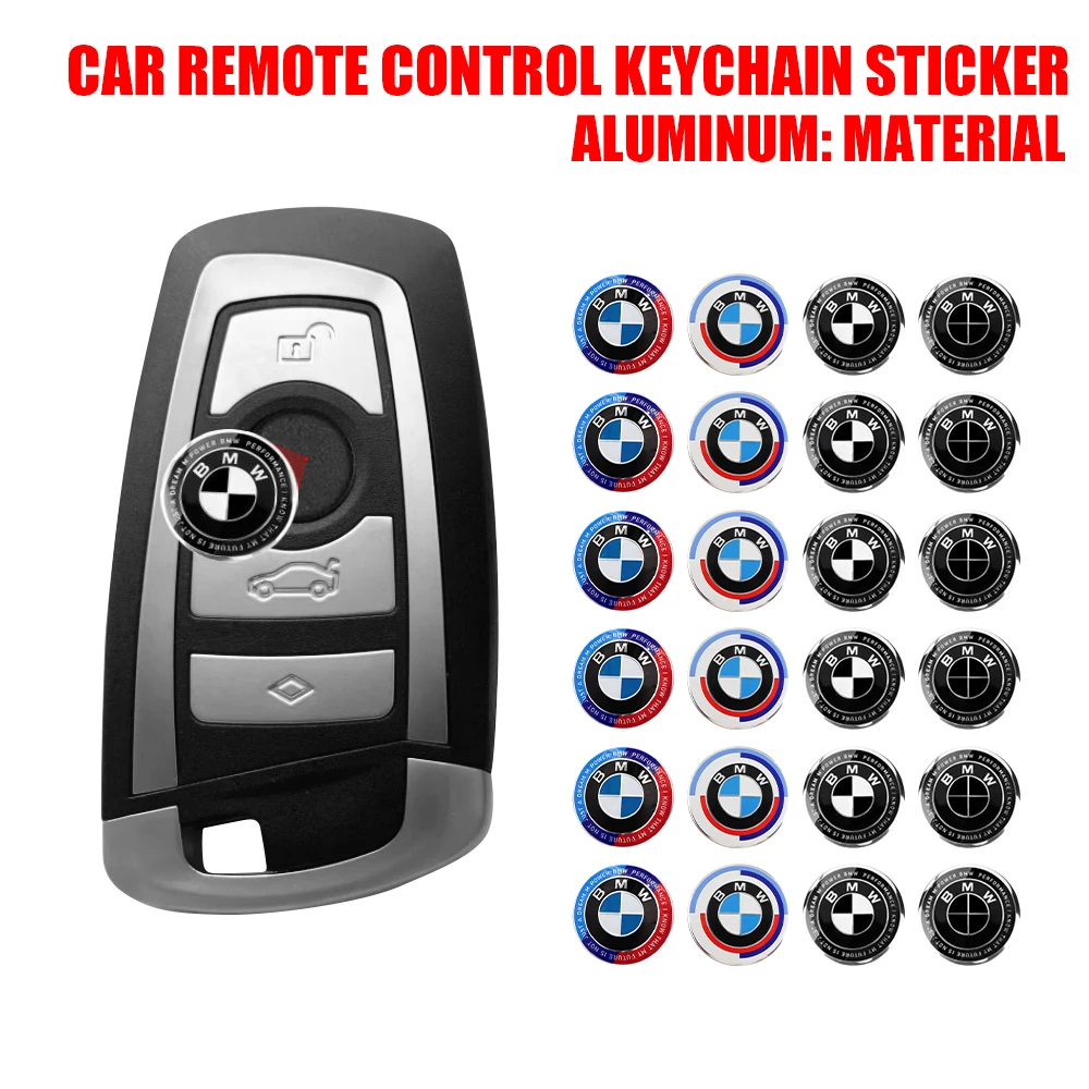 10pcs/set 11MM 14MM Metal Emblem Stickers Auto Remote Key Logo Decor for BMW M Performance M5 320 325 E28 E30 E34 E36 E39 E46