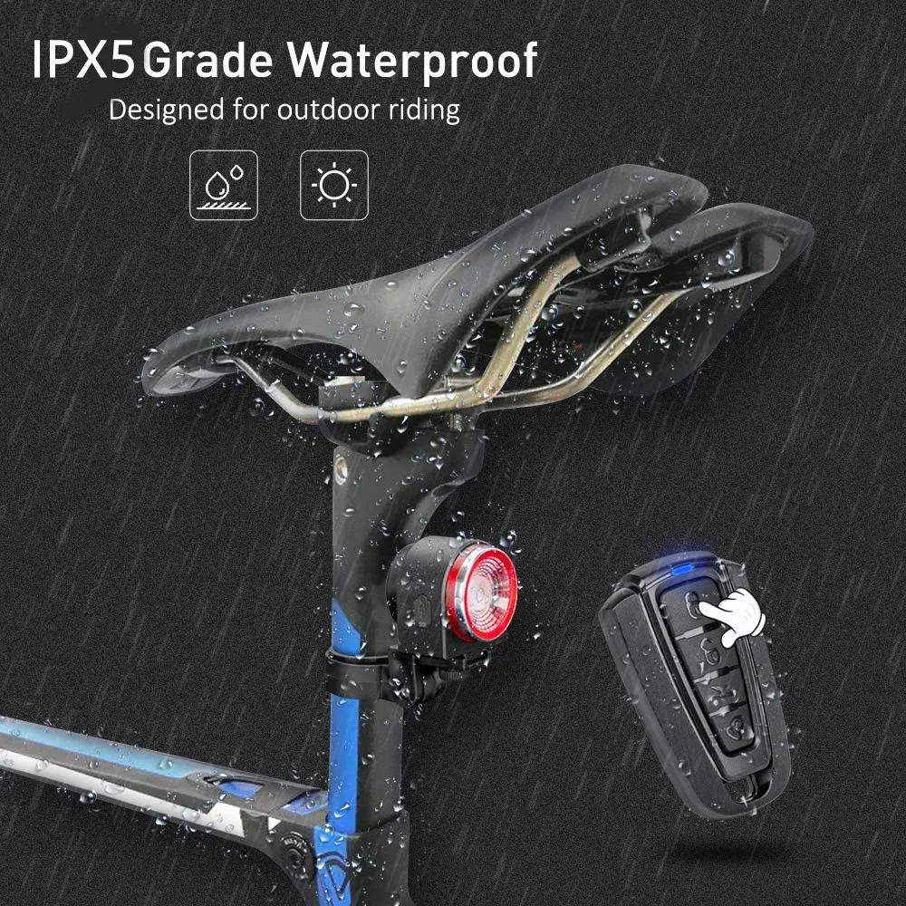 Elecpow A8Pro Bike Alarm Taillight USB Charging IPX65 Waterproof Bicycle Rear Light Brake Sensing Bicycle Lamp Anti Theft Alarm