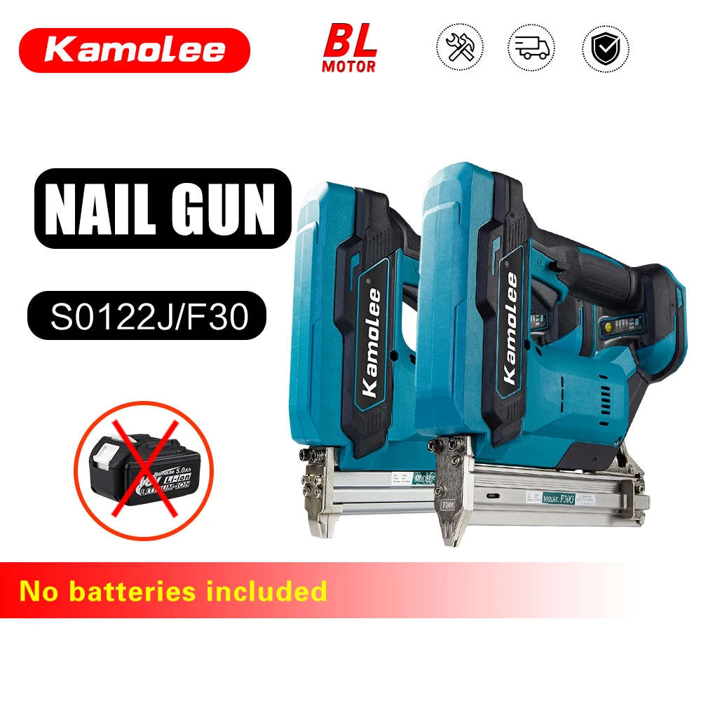 

Kamolee F30G/1022J Беспроводной зарядный пистолет для ногтей 18 В-21 В Батарея Заклепочный пистолет Деревообработка Портативный электрический пистолет для ногтей Литиевый инструмент