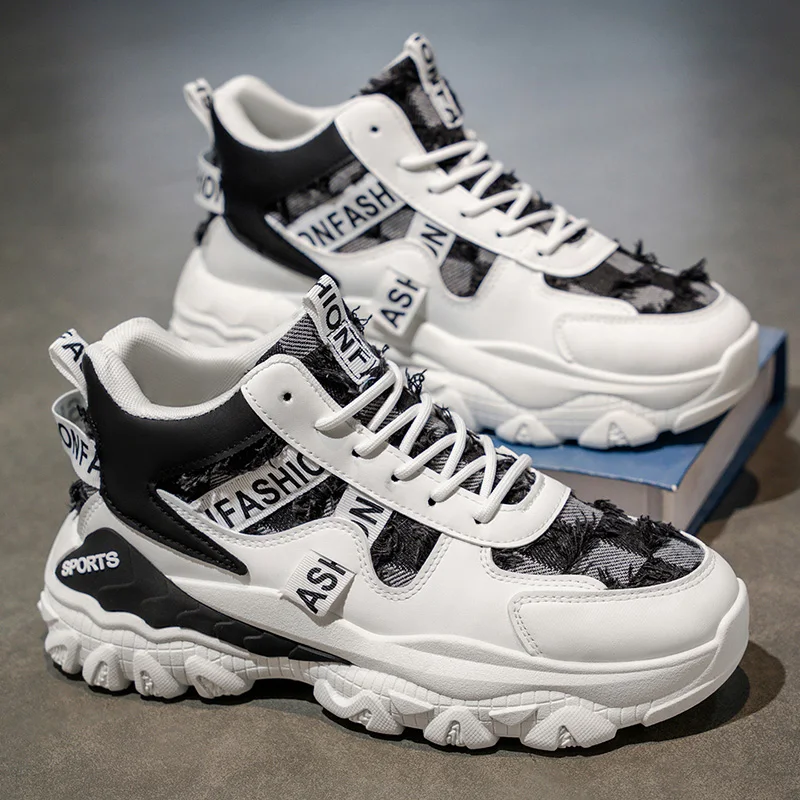 

Мужская повседневная обувь, модная дышащая универсальная четырехсезонная уличная удобная нескользящая износостойкая повседневная обувь на толстой подошве