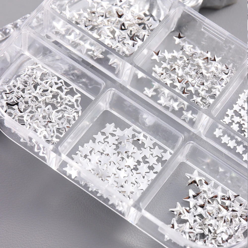 6 شبكات مختلط اللؤلؤ الراين Bowknot مسمار الأحجار الكريمة الديكور Y2K الجوف ستار لامع مسمار السحر الفاخرة ستار مانيكير مجوهرات