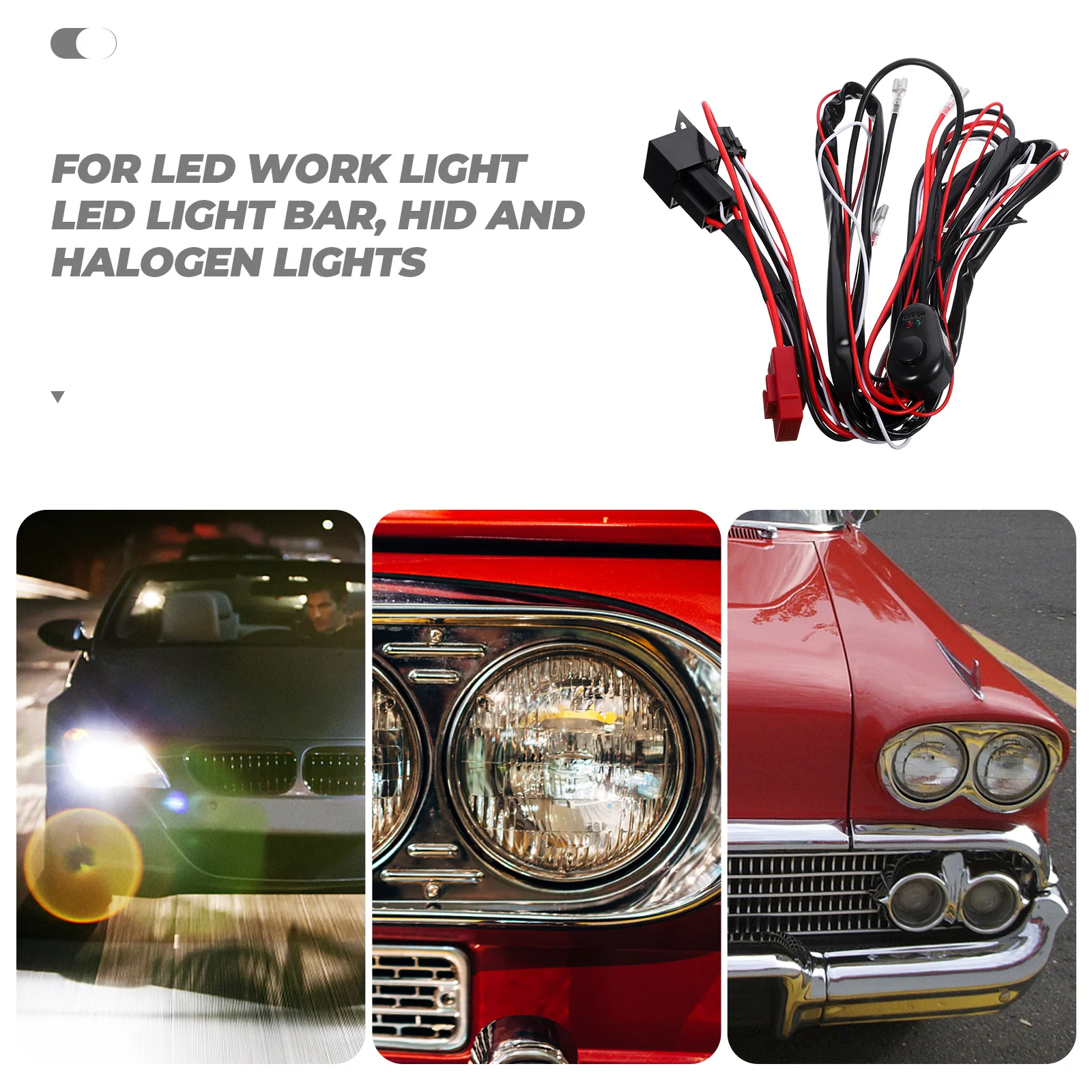 

1Pcs Heavy Duty Wiring Harness For LED Light Bar Relay Fuse Switch Easy Install Universal Fit