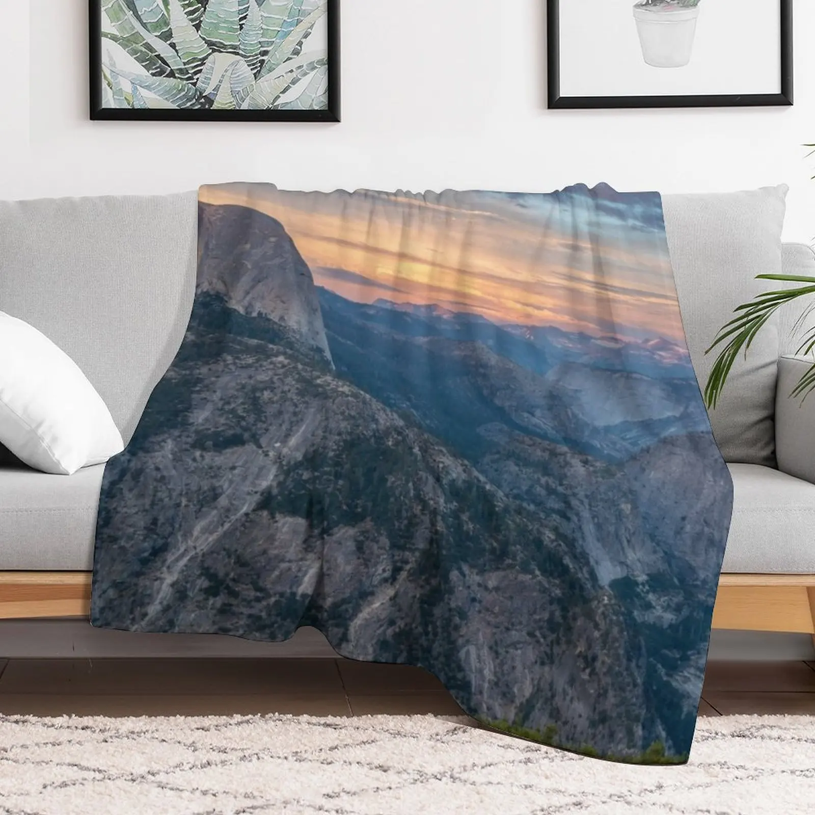 Half Dome Sunset Colors Throw Blanket Large Soft Big Flannels Blankets