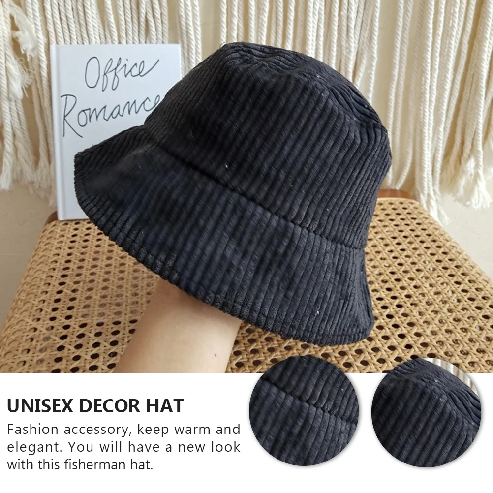 

Corduroy Bucket Hat Fisherman Warm Autumn Winter Thick Soft Unisex Outdoor Casual Fashionable All-Match Sun Protection Cap