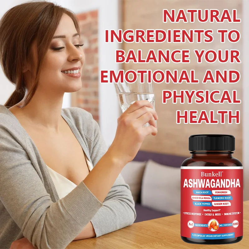 KSM-66 كبسولات أشواغاندا العضوية مع الماكا والكركم |   غير وراثيًا، نباتيًا |   مكمل صحي للتركيبة الممتازة