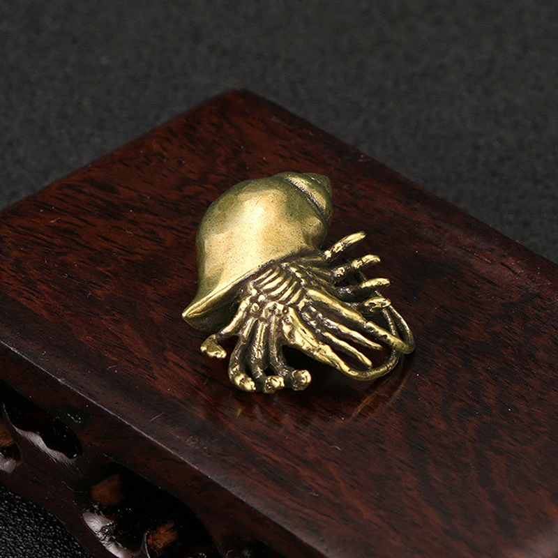 New！Vintage Brass Hermit Crab Figurines Marine Organisms Animal Statues Crafts Ornaments Office Desk Decorations Home Decor